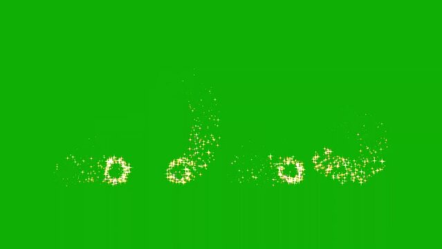 2023 formed with glitter particles on green screen background