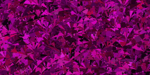 Dark Pink vector background with polygonal forms.