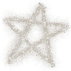 Silver glitter hand-drawn star