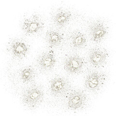 Silver glitter hand-drawn abstract dot