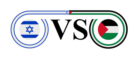 the concept of israel vs palestine. vector illustration isolated on white background