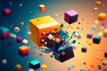 Innovation and creativity concept .Сubes background wallpaper
