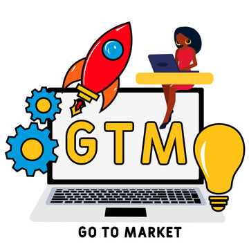 gtm go to market  acronym. business concept background.  vector illustration concept with keywords and icons. lettering illustration with icons for web banner, flyer, landing pag