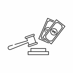 Fine icon. Line element from crisis collection. Linear Fine icon sign for web design, infographics and more