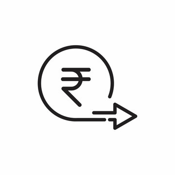 Rupee money transfers line icon. Send payment symbol concept isolated on white background