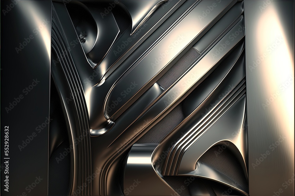 Poster a metal object with a black background and a gold border around it that has a design of a rectangle.