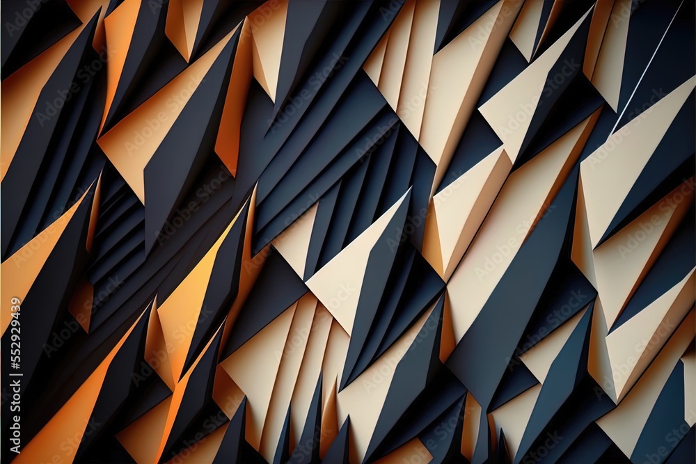 Poster a very colorful abstract background with many shapes and colors of orange. generative ai