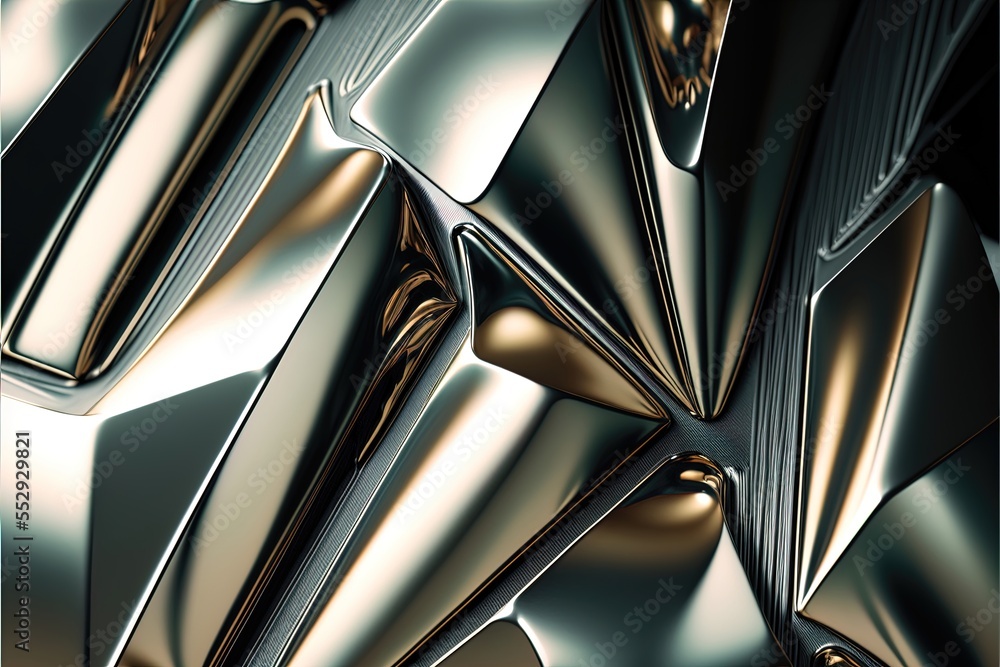 Poster a close up of a metal object with a black background, which appears to be a 3d rendering of an inter