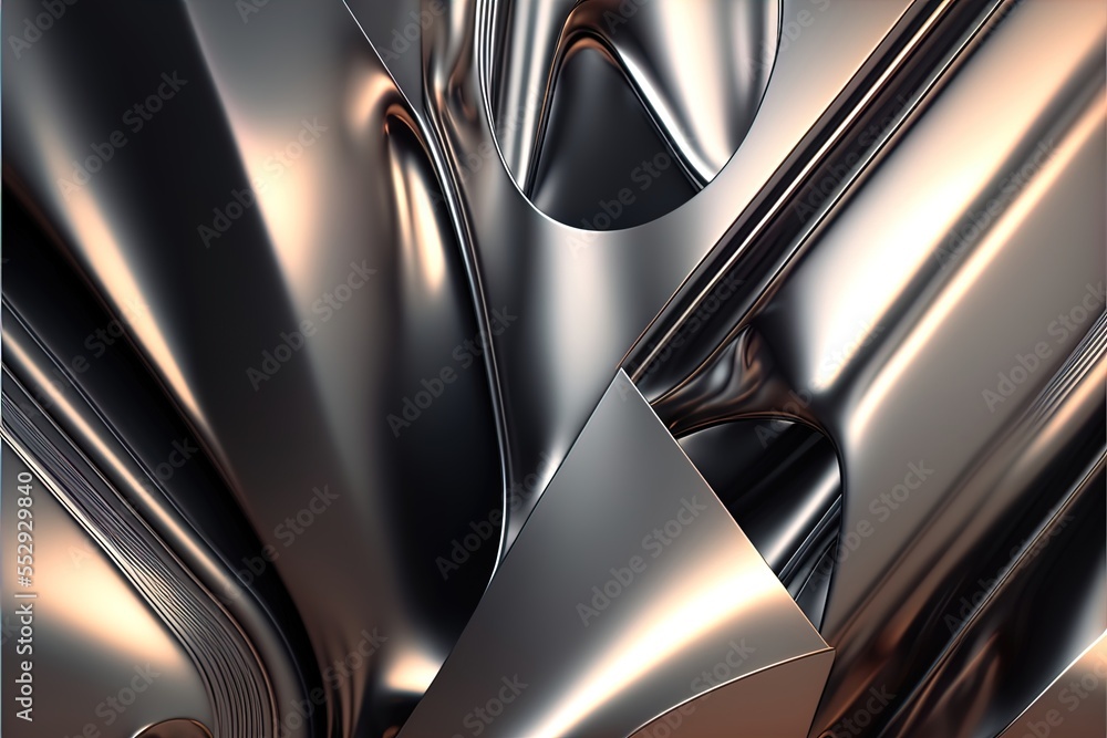 Poster image of a metal object with a brown background and a black background with a white border. generati