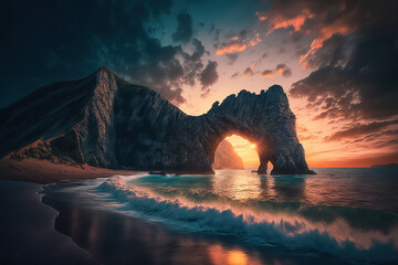 Generative AI : Durdle Door, Dorset, Jurassic Coast, England, UK	
