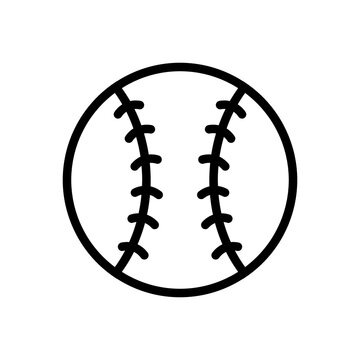 Outline Baseball icon. Illustration of sports equipment. The baseball icon design is suitable for app users, website developers, graphic designers