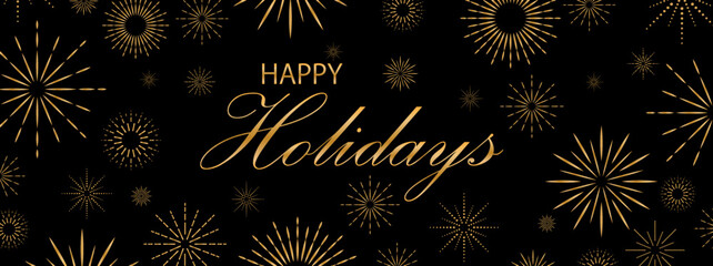 happy holidays text on stars background