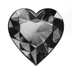 Fototapeta na wymiar Black Heart shape shiny diamond gemstone ruby jewelry