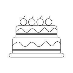 Cake icon on white background. Vector illustration.