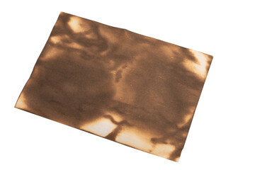 Burnt paper isolated on a white background.