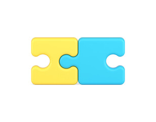 Connect puzzle piece match teamwork communication success question solution 3d icon