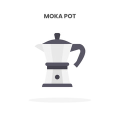 Moka pot icon flat. Vector illustration on white background. Can used for web, app, digital product, presentation, UI and many more.