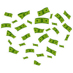 Flying Green Dollar Cash