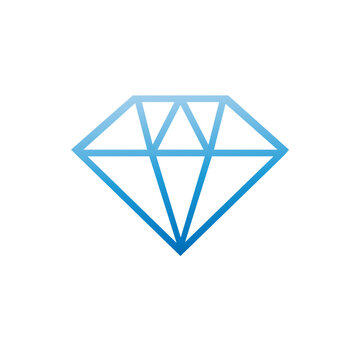 Diamond realistic and flat outline vector icons