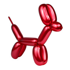 Red festive balloon dog air craft isolated on the white background