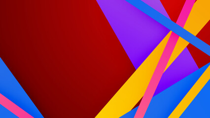 Abstract colourful design on red background