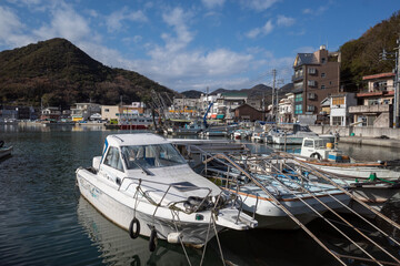 Fototapeta na wymiar 日本の岡山県備前市日生の美しい港町