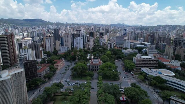 Aerial view of Pra&ccedil;a da Liberdade in Belo Horizonte, Minas Gerais, Brazil