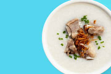 Rice porridge boiled with pork ribs