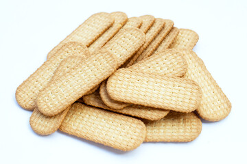 Biscuits on white background.