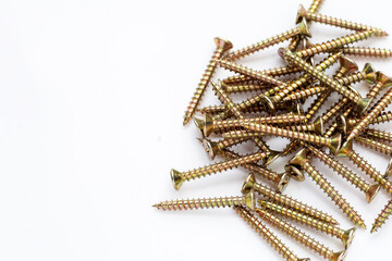 Screws on a white background.