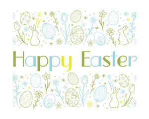 Happy Easter Vector Colorful Symbol Logo Isolated On A White Background. 
