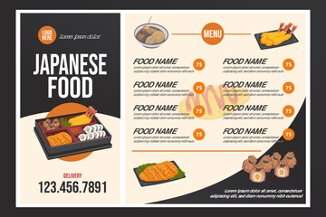 Obraz premium Restaurant Cafe menu, template design. Japanese Food