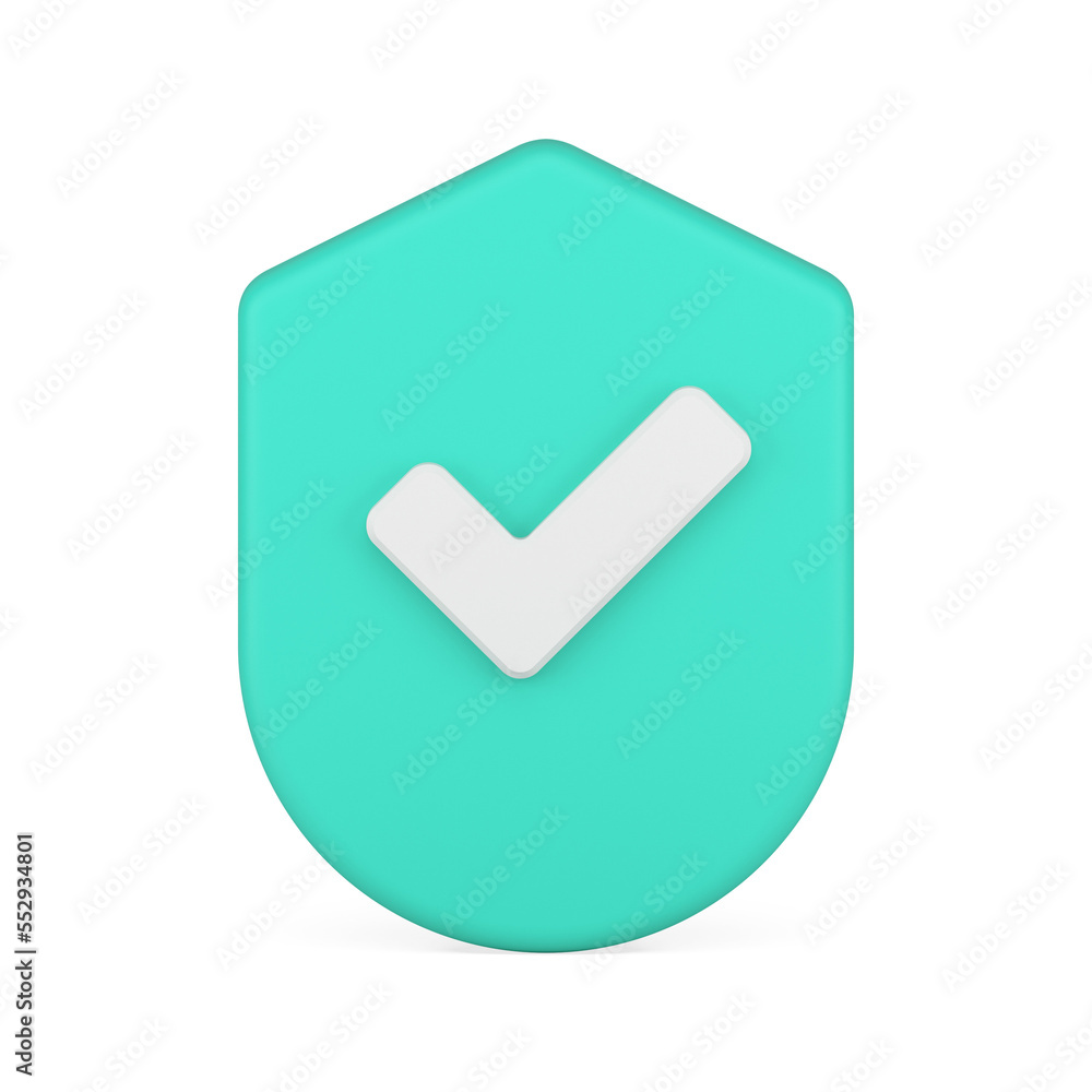 Poster done checkmark shield web internet success protection approved confirmation badge 3d icon