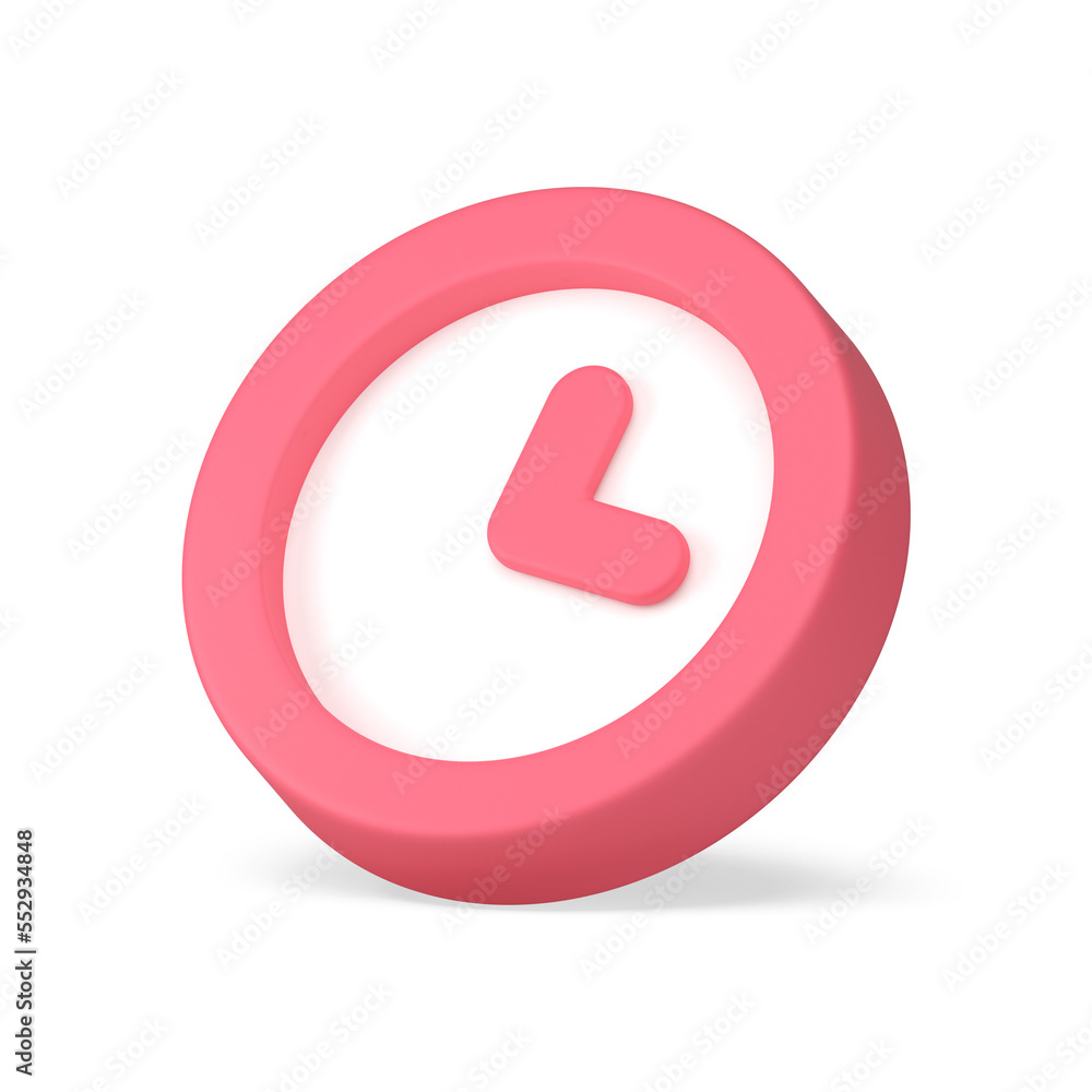 Aufkleber clock circle time counter deadline arrow pointer ticking analog mechanism 3d icon