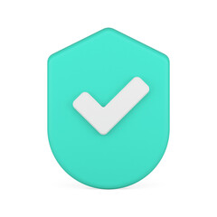 Done checkmark shield web internet success protection approved confirmation badge 3d icon