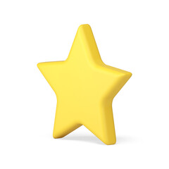 Star five pointed yellow best award rating achievement insignia 3d icon