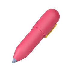 Pink 3d pen. Stylish volumetric stationery for writing and drawing