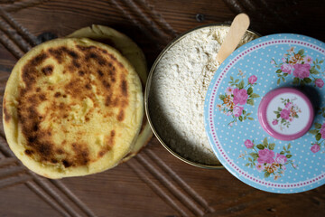 Turkish Bread 'Bazlama'and Flour Photo, Uskudar Istanbul, Turkey