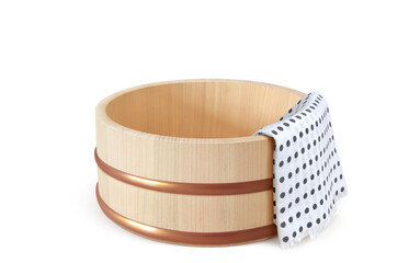 風呂 桶  豆しぼり イラスト リアル © akaomayo