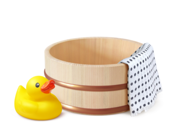 温泉 風呂 アヒル イラスト リアル