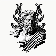 Fototapeta premium Zeus god vector for logo or design. Generative AI