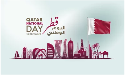 Fotobehang qatar national day motifs with flag © Melon