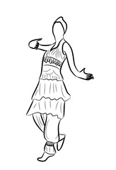 Modern fashion dress design sketches. 