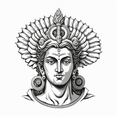 Vishnu god vector for logo or design. Generative AI