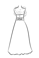 Modern fashion dress design sketches. 