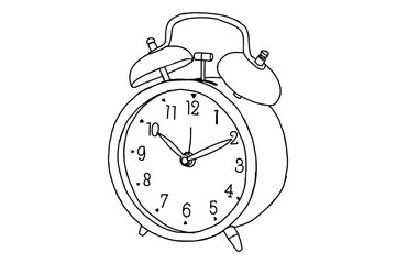 Object - Alarm Clock Line Art Vector