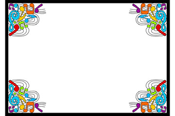 Border Ornament With Music Note Theme