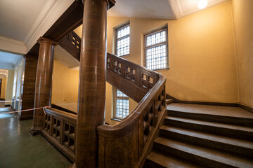 Obraz premium Old abandoned historic Art Nouveau factory power plant in Eastern Europe Szombierki