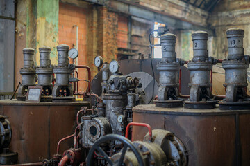 Old abandoned historic Art Nouveau factory power plant in Eastern Europe Szombierki