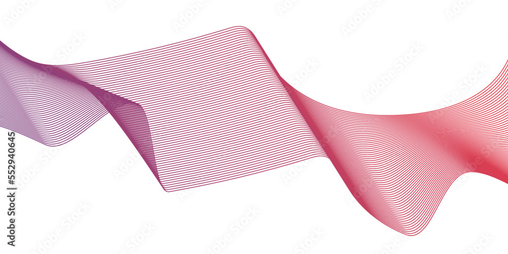 Poster ribbon with label wave of the element colored lines. design elements wave of many lines. colorful wi